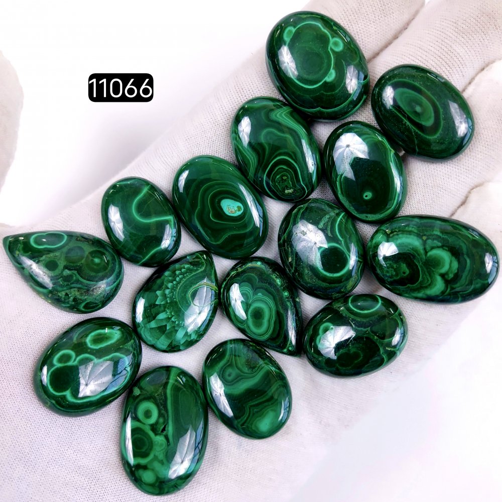 15Pcs 471Cts Natural Malachite Cabochon Loose Gemstone Green Malachite Jewelry Wire Wrapped Pendant Back Unpolished Semi-Precious Healing Crystal Lots 27x20-24x17mm #11066
