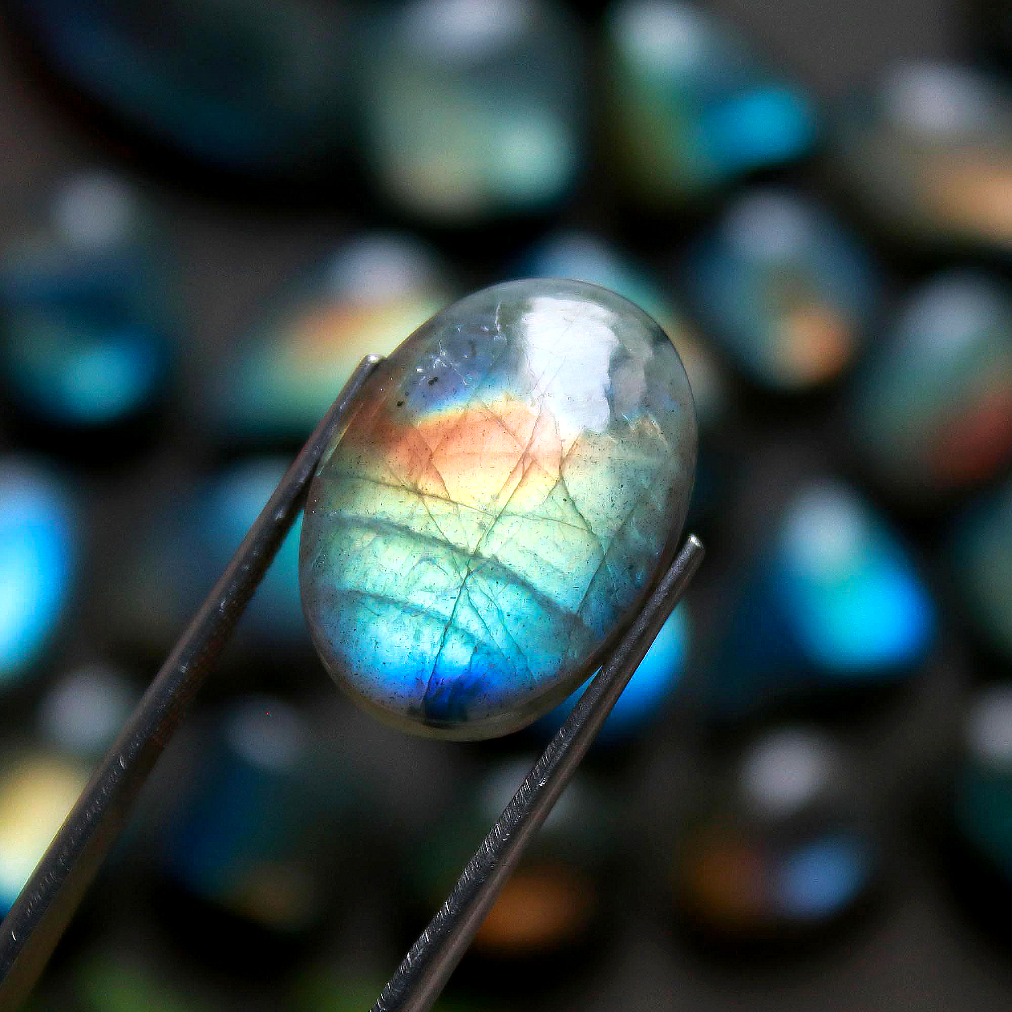 26 Pcs 296 Cts Natural Labradorite Cabochon Loose Gemstone Jewelry Wire Wrapped Pendant Semi-Precious Healing Crystal Lots 31x12-12x12mm 11150