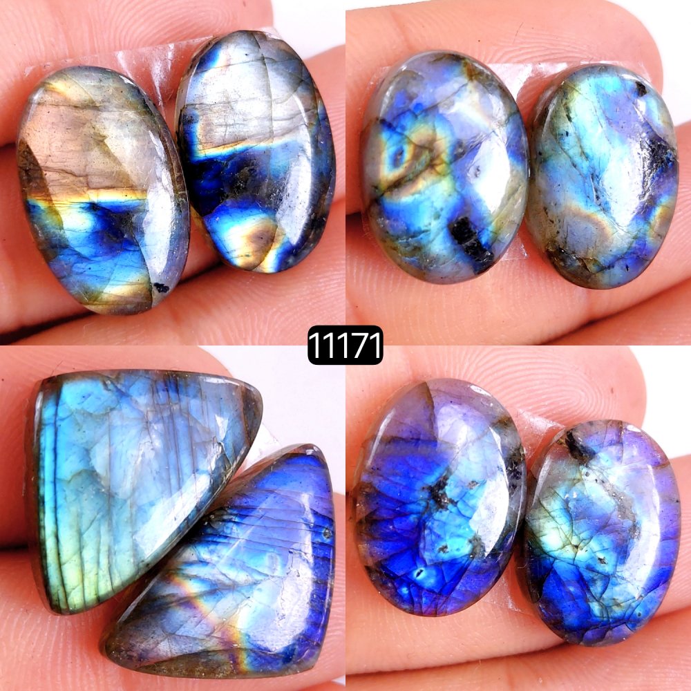 4 Pair 113 Cts Blue Labradorite pairs Labradorite Cabochon Loose Gemstone Labradorite pair for Earring For Woman Earrings Mix Shapes Dangle Drop Earrings 23x15-20x15mm #11171