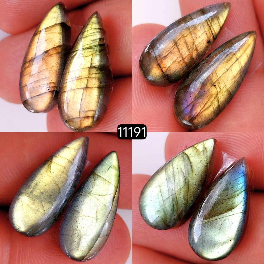 4 Pair 76 Cts Blue Labradorite pairs Labradorite Cabochon Loose Gemstone Labradorite pair for Earring For Woman Earrings Mix Shapes Dangle Drop Earrings 23x10-21x10mm #11191