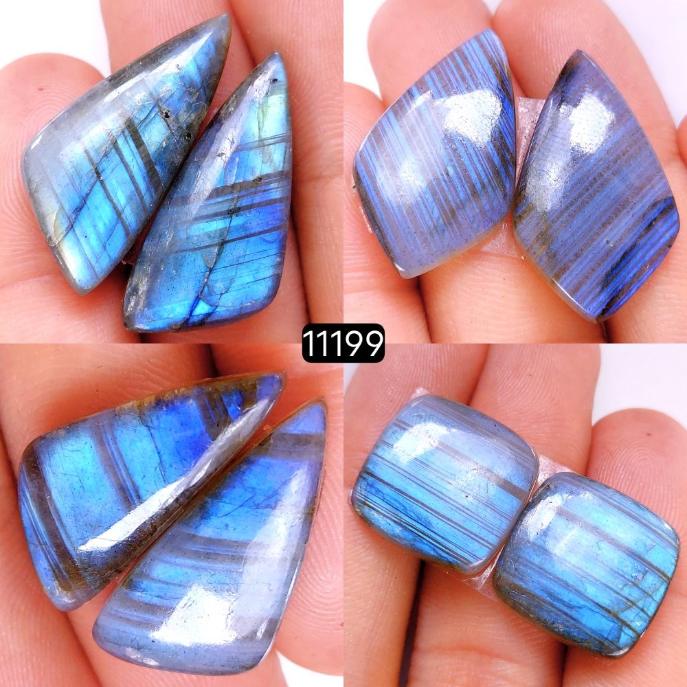 4 Pair 132 Cts Blue Labradorite pairs Labradorite Cabochon Loose Gemstone Labradorite pair for Earring For Woman Earrings Mix Shapes Dangle Drop Earrings 30x14-18x18mm #11199