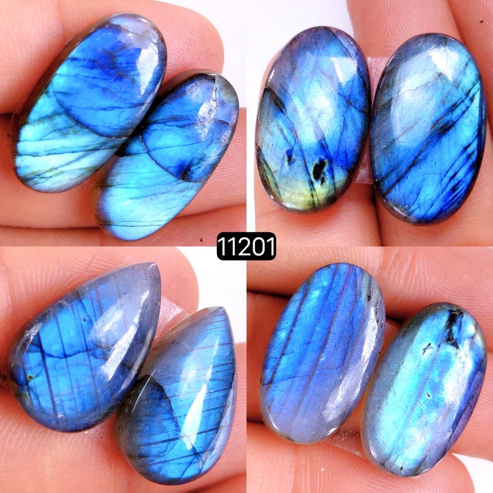 4 Pair 134 Cts Blue Labradorite pairs Labradorite Cabochon Loose Gemstone Labradorite pair for Earring For Woman Earrings Mix Shapes Dangle Drop Earrings 25x15-20x12mm #11201