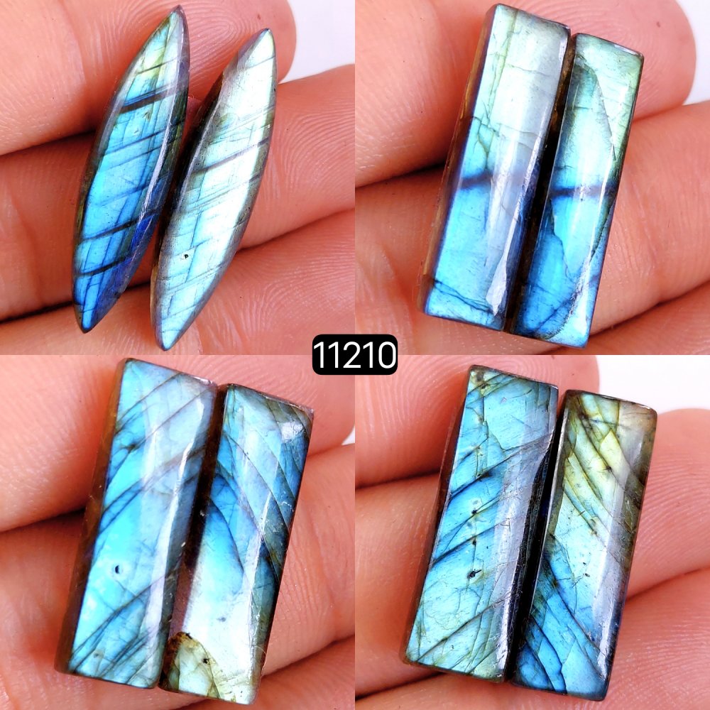 4 Pair 97 Cts Blue Labradorite pairs Labradorite Cabochon Loose Gemstone Labradorite pair for Earring For Woman Earrings Mix Shapes Dangle Drop Earrings 34x10-24x7mm #11210