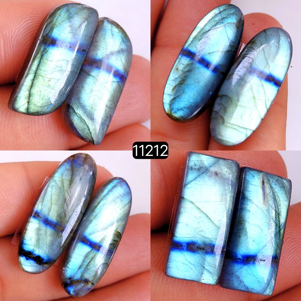 4 Pair 130 Cts Blue Labradorite pairs Labradorite Cabochon Loose Gemstone Labradorite pair for Earring For Woman Earrings Mix Shapes Dangle Drop Earrings 30x10-20x10mm #11212