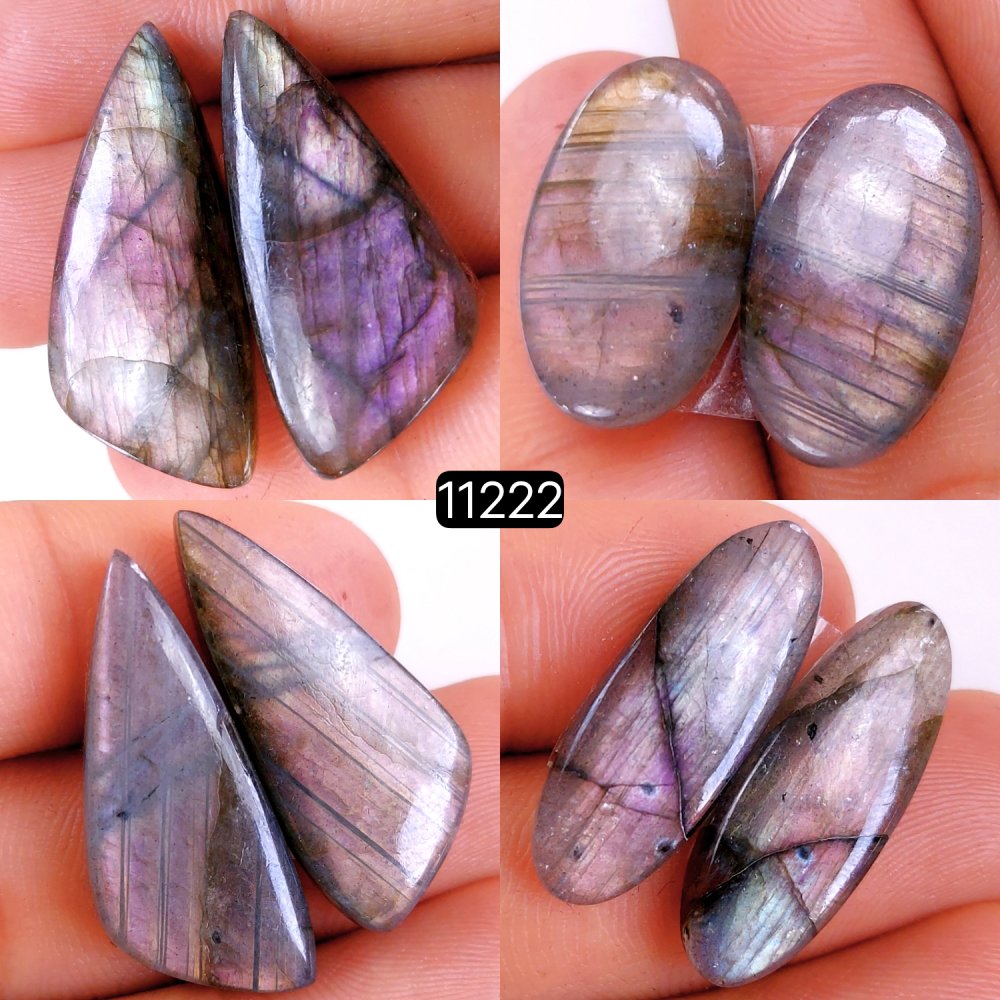 4 Pair 119 Cts Blue Labradorite pairs Labradorite Cabochon Loose Gemstone Labradorite pair for Earring For Woman Earrings Mix Shapes Dangle Drop Earrings 32X14-22X12mm #11222
