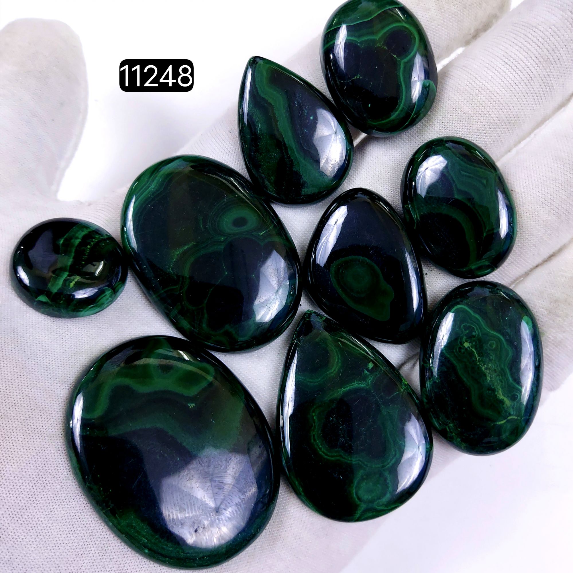 9Pcs 570Cts Natural Malachite Cabochon Loose Gemstone Green Malachite Jewelry Wire Wrapped Pendant Back Unpolished Semi-Precious Healing Crystal Lots 43x34-20x20mm 11248