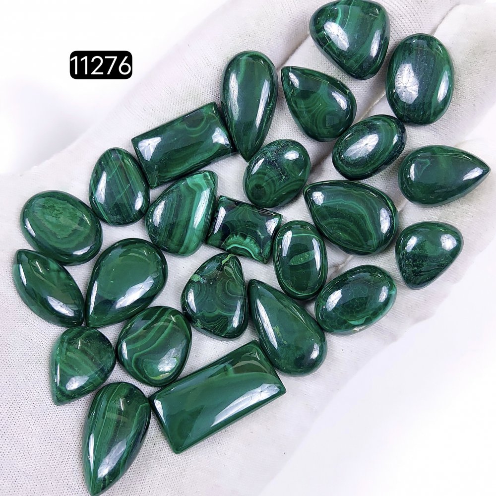 24Pcs 386Cts Natural Malachite Cabochon Loose Gemstone Green Malachite Jewelry Wire Wrapped Pendant Back Unpolished Semi-Precious Healing Crystal Lots 24x12-15x12mm #11276