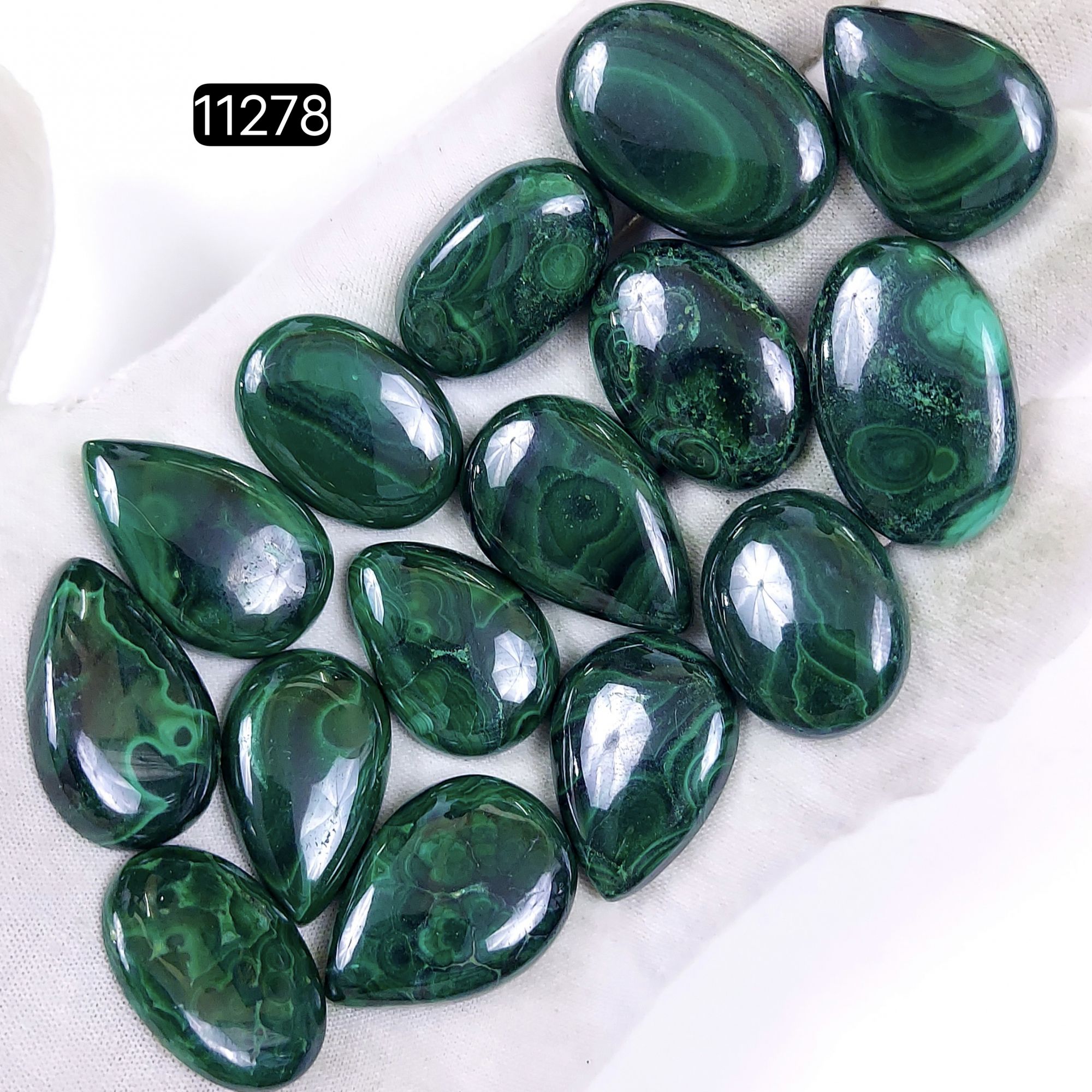 15Pcs 494Cts Natural Malachite Cabochon Loose Gemstone Green Malachite Jewelry Wire Wrapped Pendant Back Unpolished Semi-Precious Healing Crystal Lots 30x20-25x18mm 11278