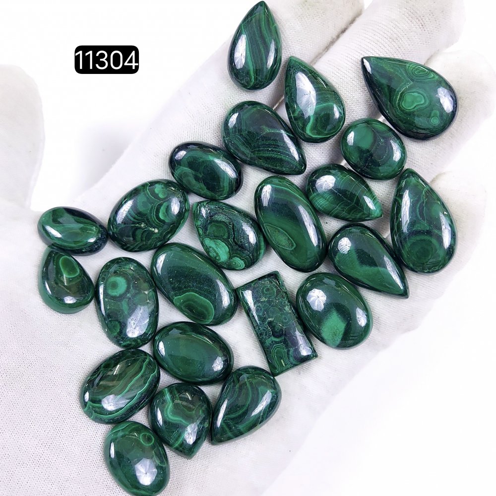 23Pcs 445Cts Natural Malachite Cabochon Loose Gemstone Green Malachite Jewelry Wire Wrapped Pendant Back Unpolished Semi-Precious Healing Crystal Lots 26x14-19x12mm #11304