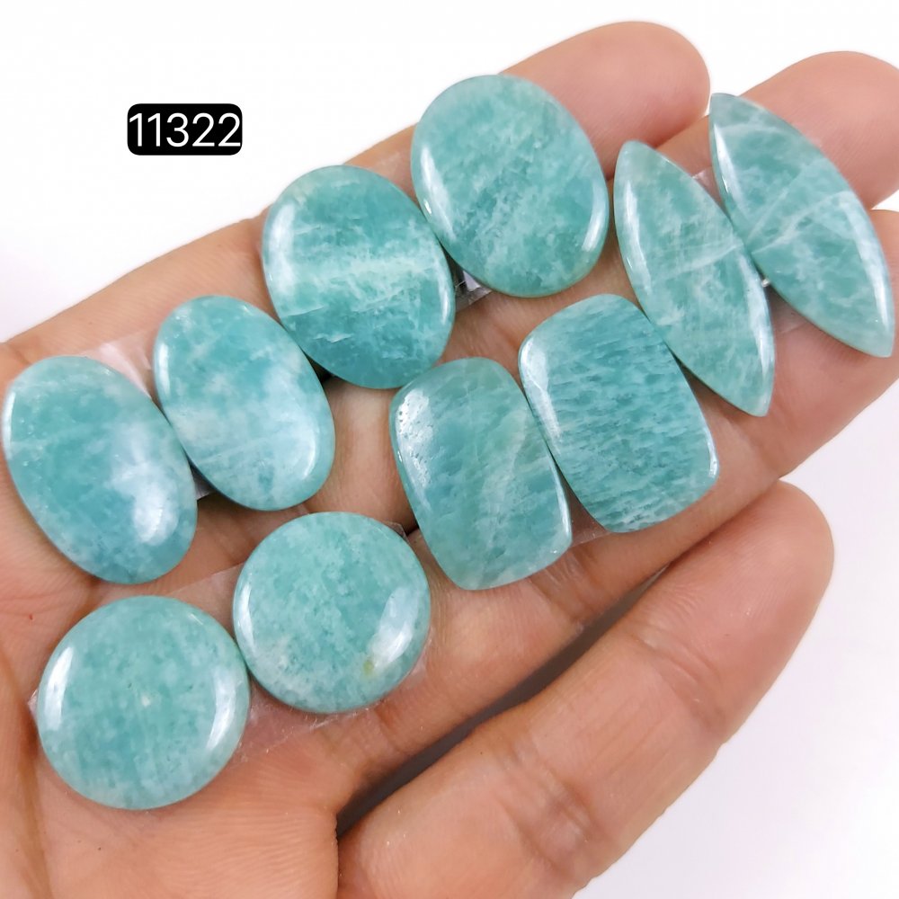 5 Pairs 110Cts Natural Amazonite Loose Cabochon Flat Back Gemstone Pair Lot Earrings Crystal Lot for Jewelry Making Gift For Her 29x11-19x19mm #11322