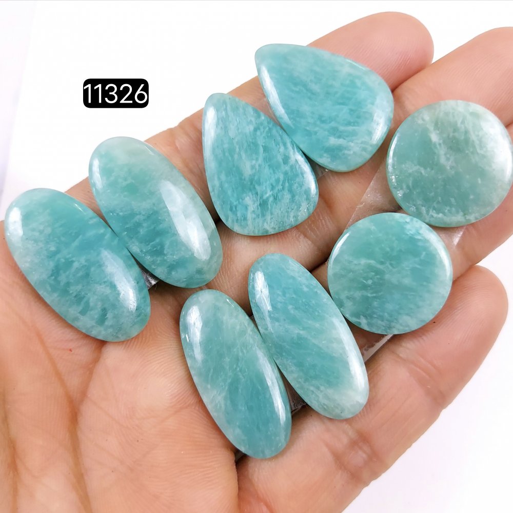 4 Pairs 142Cts Natural Amazonite Loose Cabochon Flat Back Gemstone Pair Lot Earrings Crystal Lot for Jewelry Making Gift For Her 31x15-20x20mm #11326