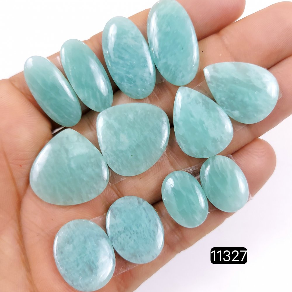 6 Pairs 112Cts Natural Amazonite Loose Cabochon Flat Back Gemstone Pair Lot Earrings Crystal Lot for Jewelry Making Gift For Her 26x14-16x12mm #11327