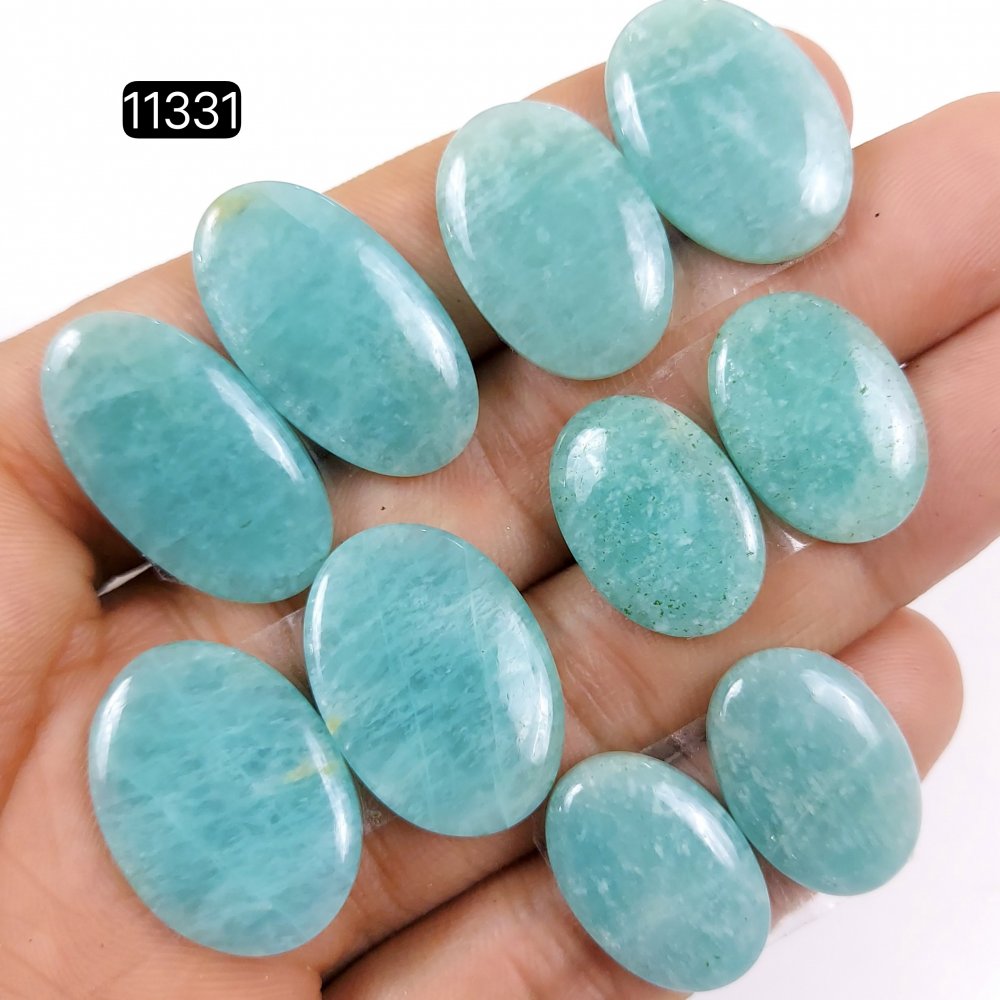 5 Pairs 123Cts Natural Amazonite Loose Cabochon Flat Back Gemstone Pair Lot Earrings Crystal Lot for Jewelry Making Gift For Her 26x15-20x14mm #11331