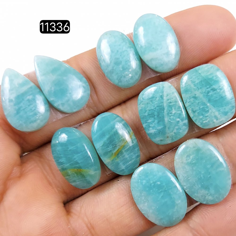 5 Pairs 77Cts Natural Amazonite Loose Cabochon Flat Back Gemstone Pair Lot Earrings Crystal Lot for Jewelry Making Gift For Her 19x12-16x11mm #11336