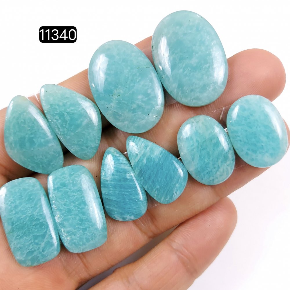 5 Pairs 150Cts Natural Amazonite Loose Cabochon Flat Back Gemstone Pair Lot Earrings Crystal Lot for Jewelry Making Gift For Her 27x18-20x14mm #11340