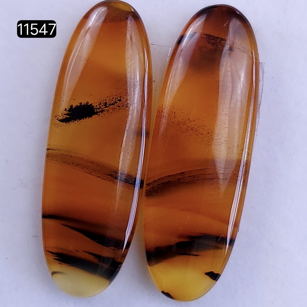 1 Pairs 25Cts Natural Montana Loose Cabochon Flat Back Gemstone Pair Lot Earrings Crystal Lot for Jewelry Making Gift For Her 30x10mm #11547
