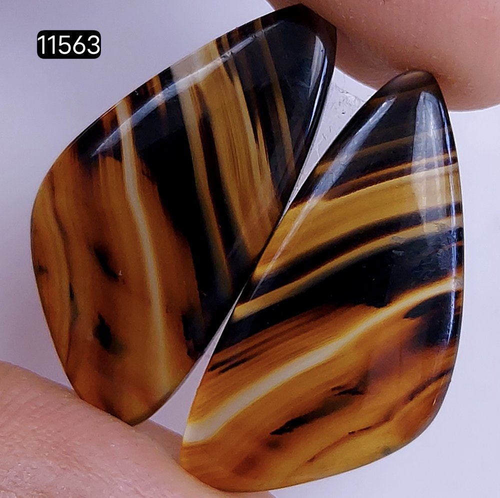 1 Pairs 20Cts Natural Montana Loose Cabochon Flat Back Gemstone Pair Lot Earrings Crystal Lot for Jewelry Making Gift For Her 27x13mm #11563