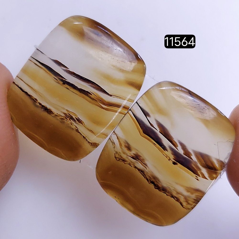 1 Pairs 35Cts Natural Montana Loose Cabochon Flat Back Gemstone Pair Lot Earrings Crystal Lot for Jewelry Making Gift For Her 21x17mm #11564