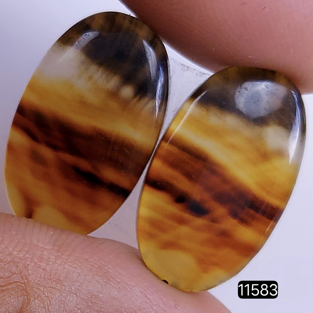 1 Pairs 25Cts Natural Montana Loose Cabochon Flat Back Gemstone Pair Lot Earrings Crystal Lot for Jewelry Making Gift For Her 23x14mm #11583