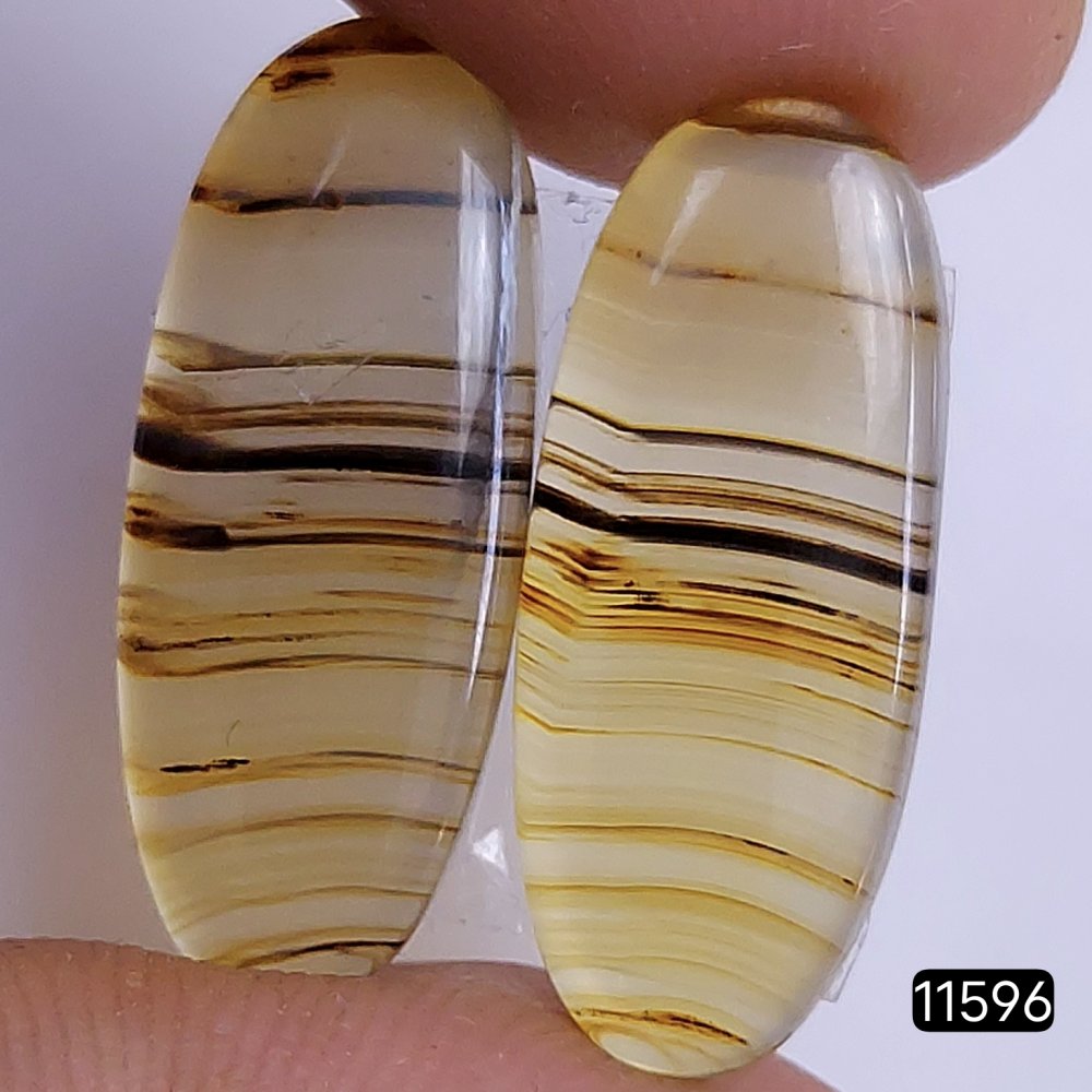 1 Pairs 15Cts Natural Montana Loose Cabochon Flat Back Gemstone Pair Lot Earrings Crystal Lot for Jewelry Making Gift For Her 23x10mm #11596