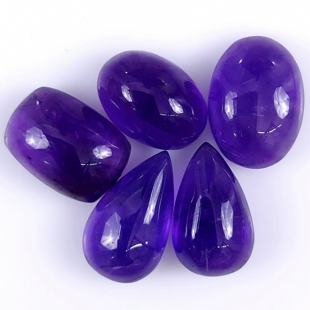 5Pcs 44Cts. Natural Purple Amethyst Cabochon Mix Shape Loose Gemstone Jewelry Making#120