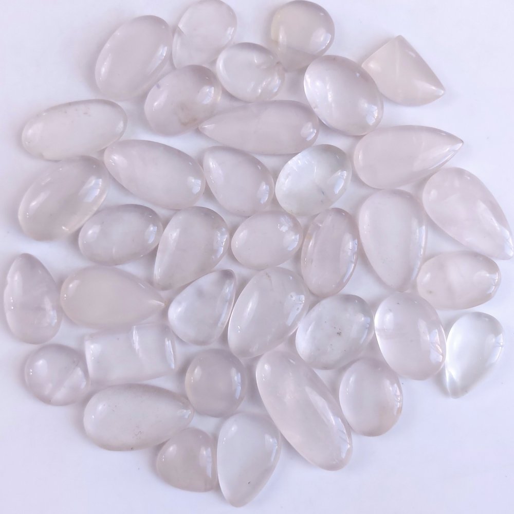 36Pcs 1036Cts Natural Rose Quartz Loose Cabochon Gemstone Lot Mix Shape and and Size for Jewelry Making 30x20 20x18mm#1245