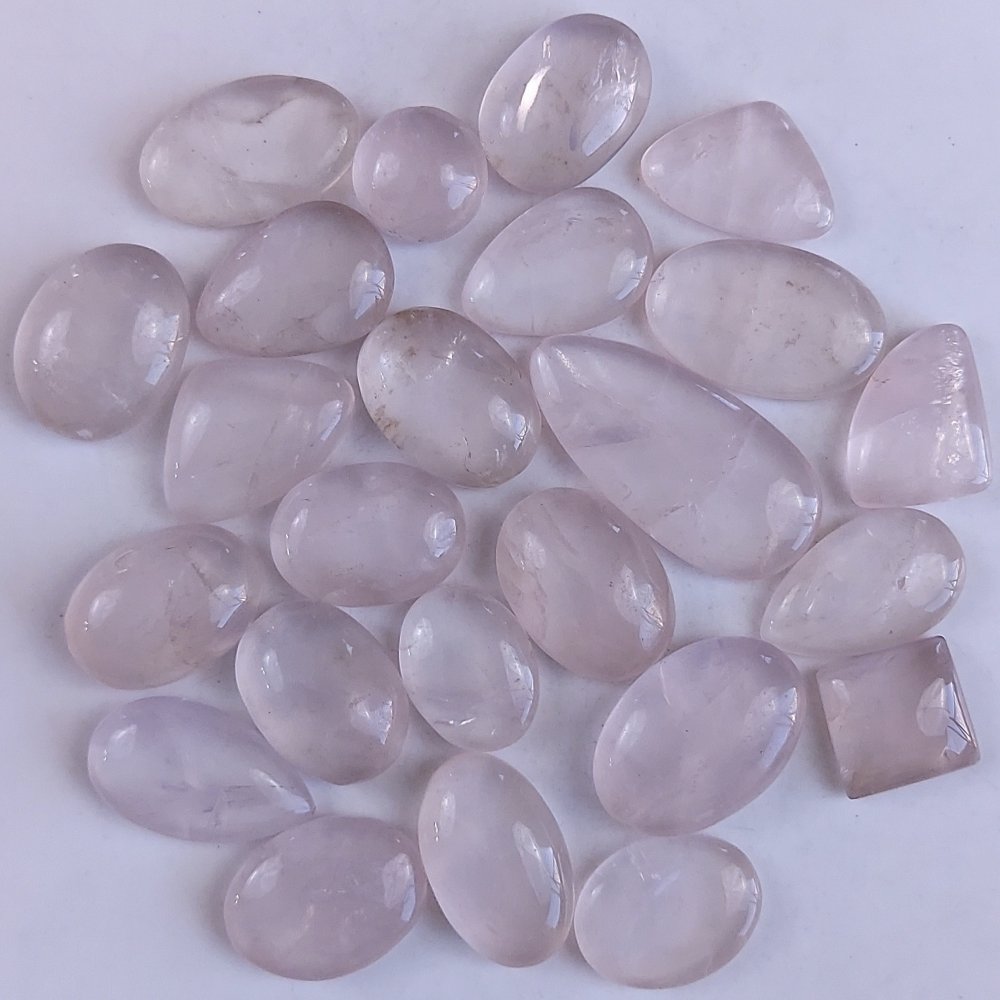 24Pcs 621Cts Natural Rose Quartz Loose Cabochon Gemstone Lot Mix Shape and and Size for Jewelry Making 40x20 15x15mm#1247