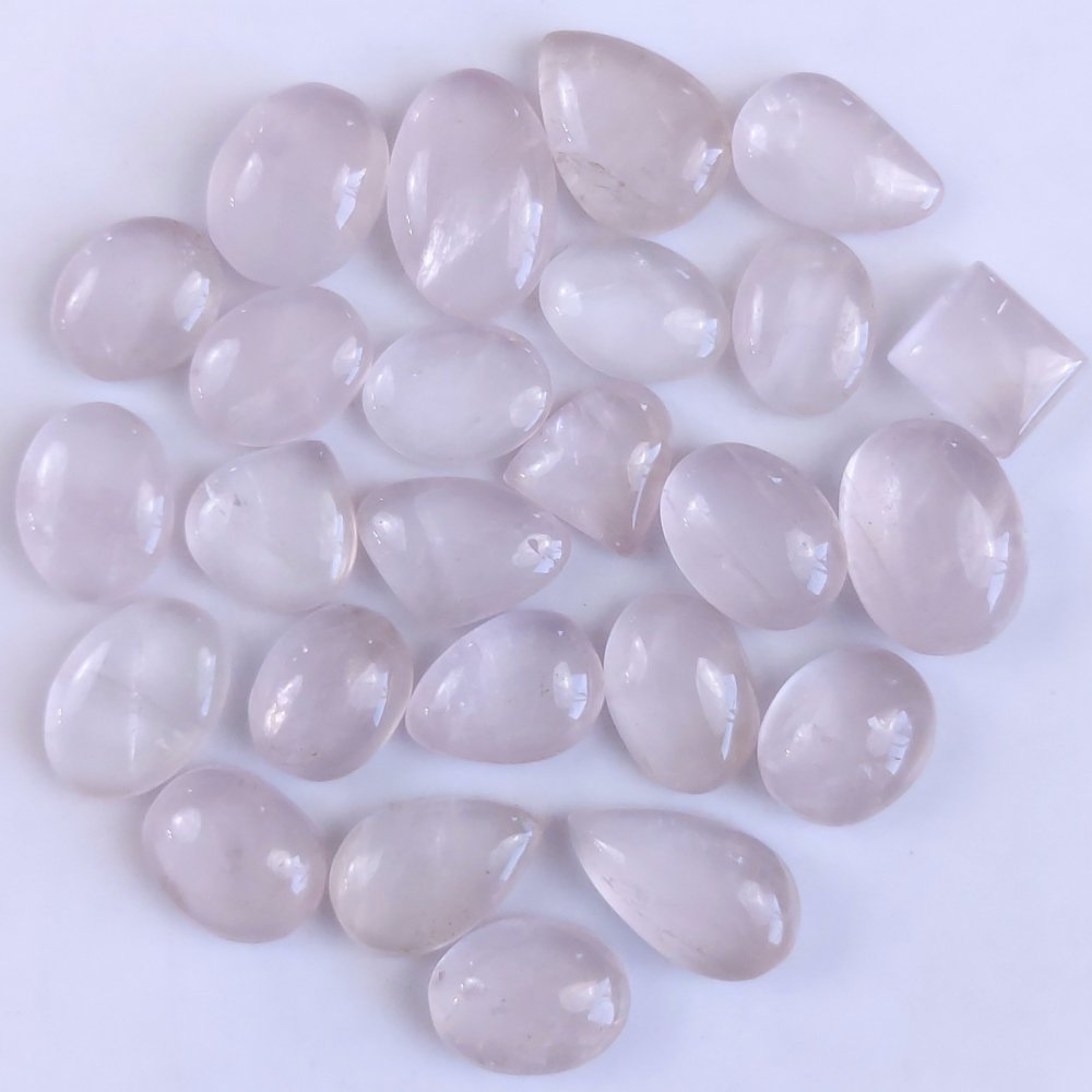 25Pcs 641Cts Natural Rose Quartz Loose Cabochon Gemstone Lot Mix Shape and and Size for Jewelry Making 28x15 16x16mm#1252