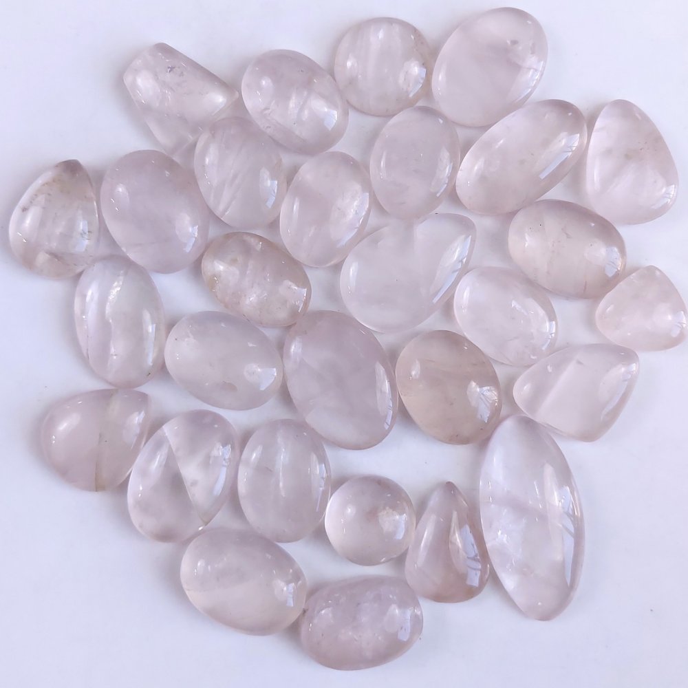 29Pcs 741Cts Natural Rose Quartz Loose Cabochon Gemstone Lot Mix Shape and and Size for Jewelry Making 40x20  18x16mm#1255