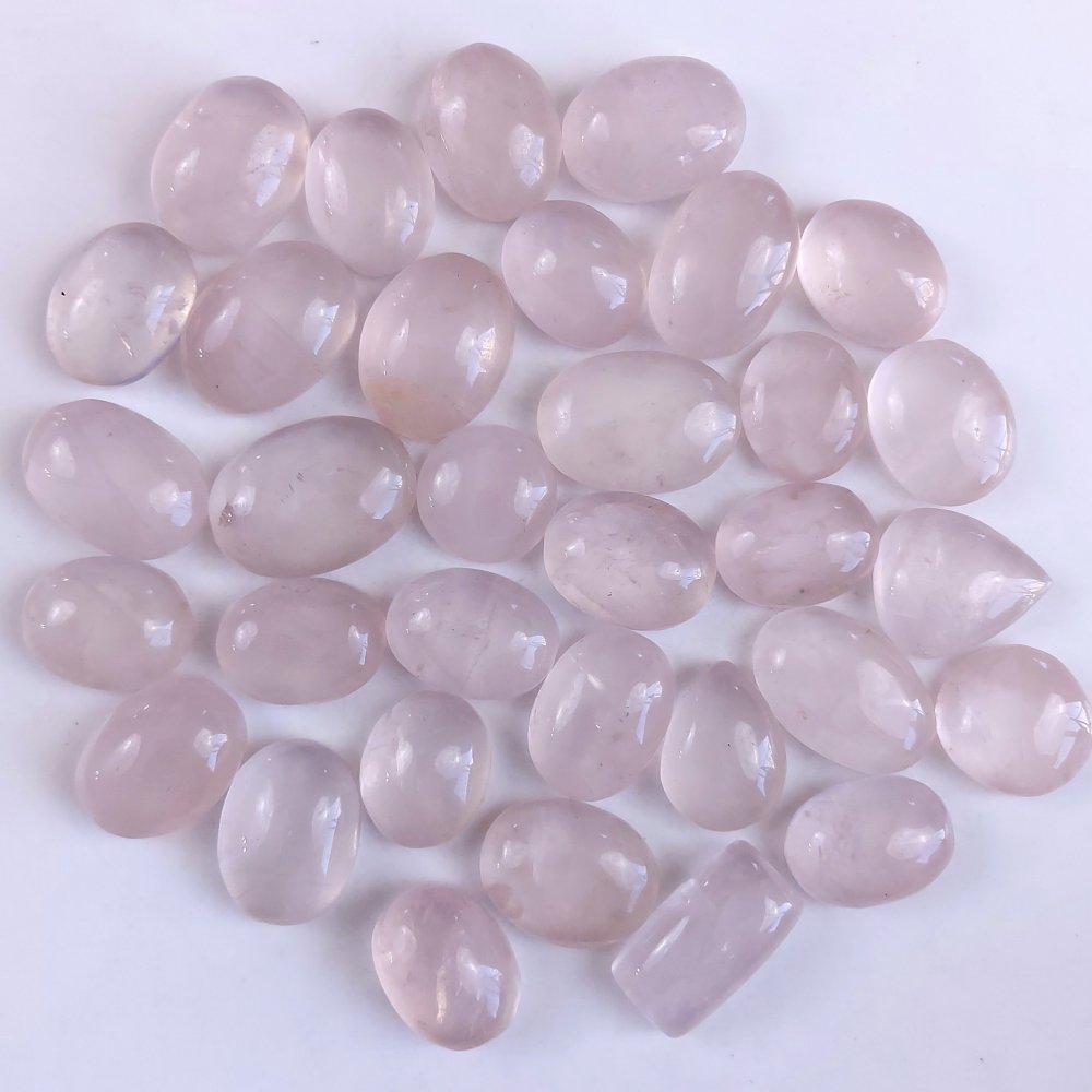 33Pcs 993Cts Natural Rose Quartz Loose Cabochon Gemstone Lot Mix Shape and and Size for Jewelry Making 27x19 19x19mm#1257