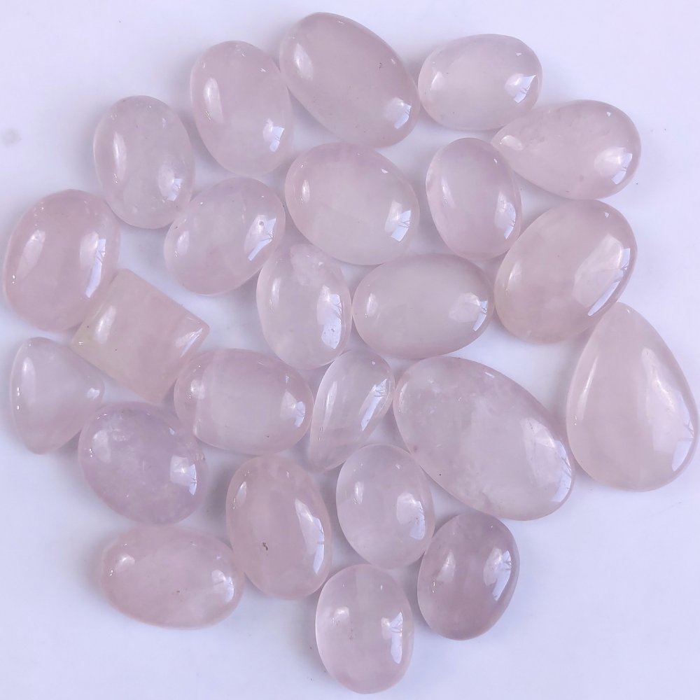 24Pcs 1279Cts Natural Rose Quartz Loose Cabochon Gemstone Lot Mix Shape and and Size for Jewelry Making 45x20 20x15mm#1270