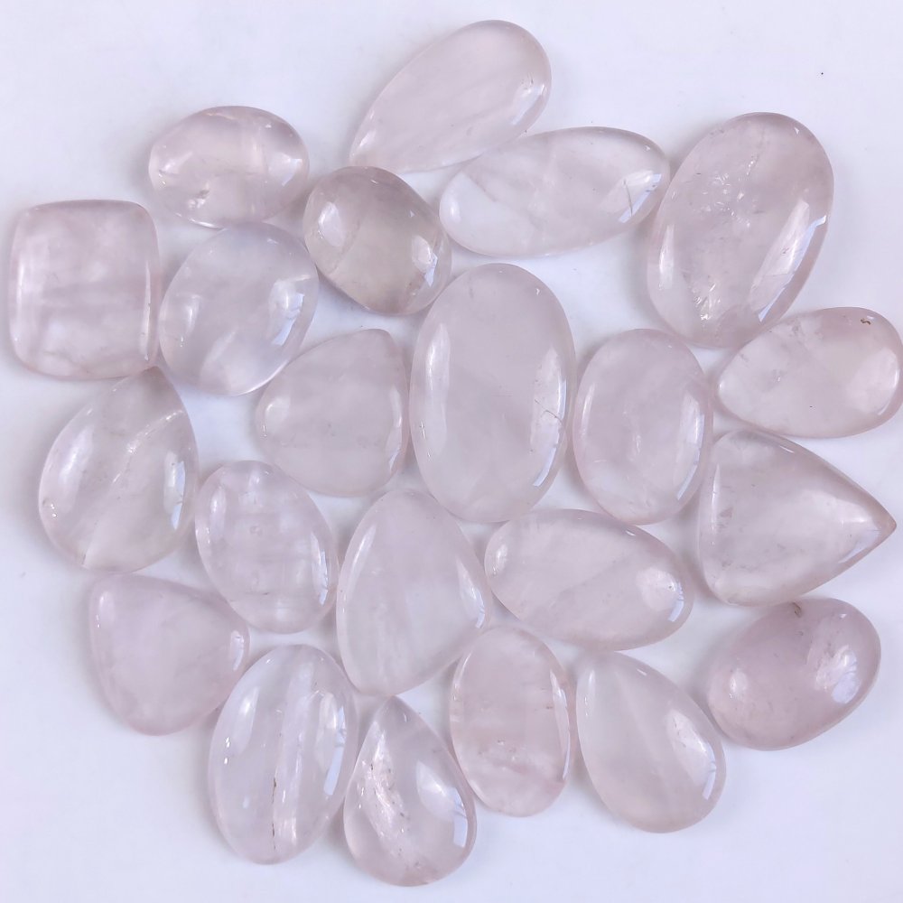 22Pcs 1075Cts Natural Rose Quartz Loose Cabochon Gemstone Lot Mix Shape and and Size for Jewelry Making 40x22 22x16mm#1271