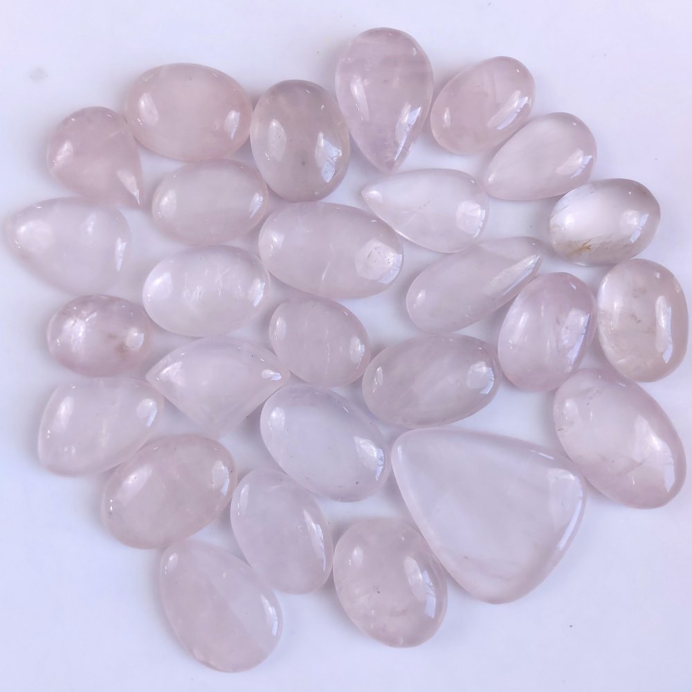 27Pcs 1514Cts Natural Rose Quartz Loose Cabochon Gemstone Lot Mix Shape and and Size for Jewelry Making 50x22 18x14mm#1272