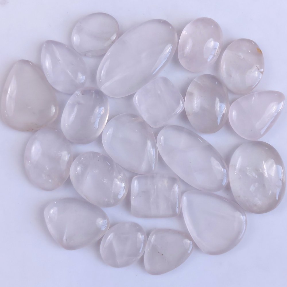 20Pcs 910Cts Natural Rose Quartz Loose Cabochon Gemstone Lot Mix Shape and and Size for Jewelry Making 40x22 24x20mm#1278