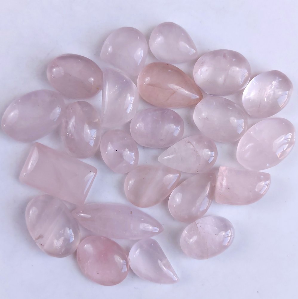 23Pcs 405Cts Natural Rose Quartz Loose Cabochon Gemstone Lot Mix Shape and and Size for Jewelry Making 30x12 18x14mm#1279
