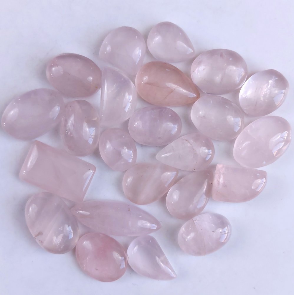 23Pcs 405Cts Natural Rose Quartz Loose Cabochon Gemstone Lot Mix Shape and and Size for Jewelry Making 30x12 18x14mm#1279