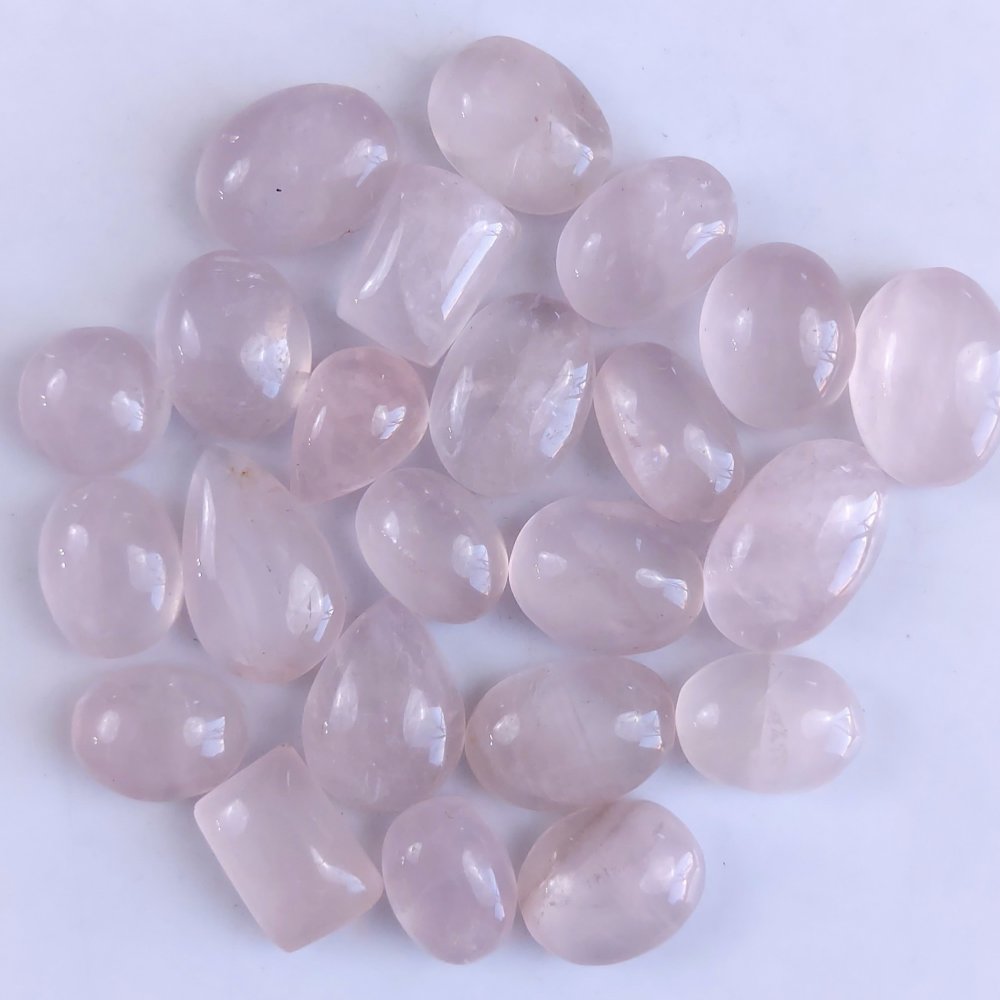 23Pcs 410Cts Natural Rose Quartz Loose Cabochon Gemstone Lot Mix Shape and and Size for Jewelry Making 22x14 16x14mm#1282
