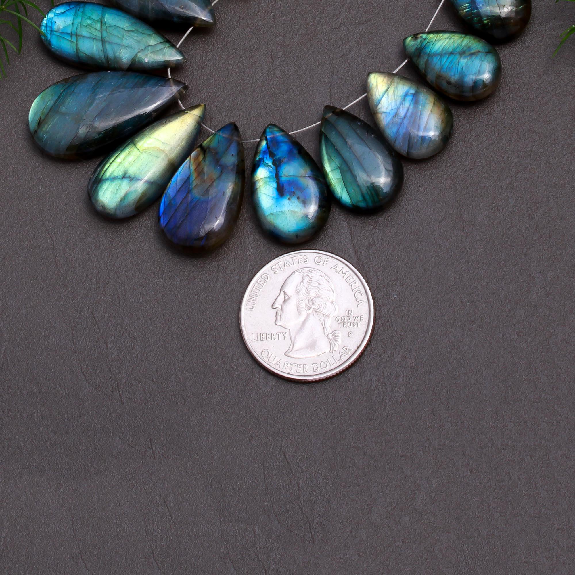 15 Pcs 206 Cts Natural Multifire Labradorite Side to Side Drill Smooth Briolette Layout Loose Gemstone Wholesale Lot Size 12x18-15x30mm  R-12838