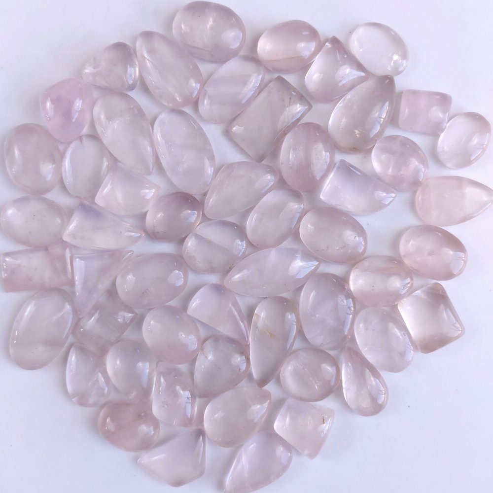 53Pcs 832Cts Natural Rose Quartz Loose Cabochon Gemstone Lot Mix Shape and and Size for Jewelry Making 30x14 12x12mm#1287