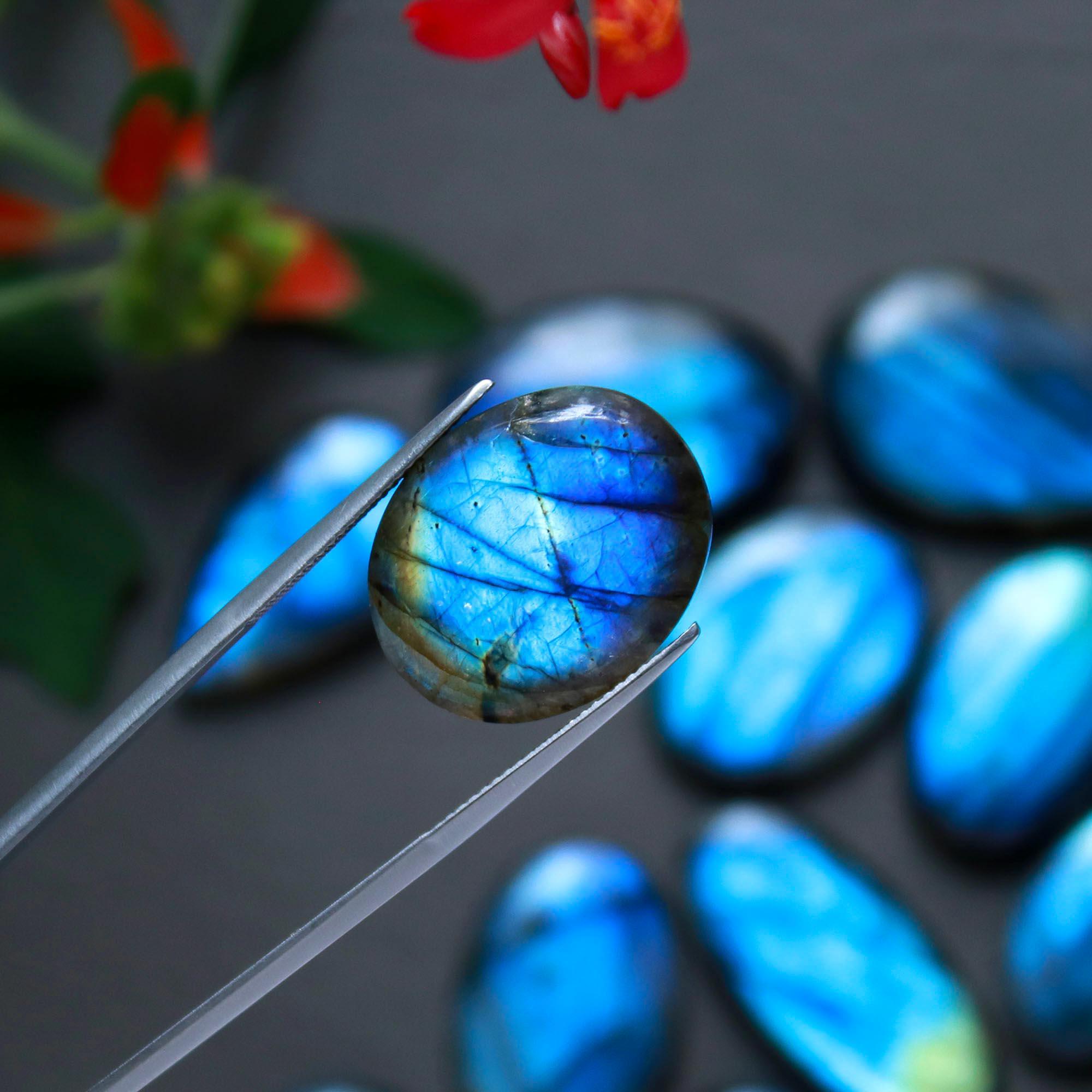 15Pcs 285Cts  Natural Labradorite Cabochon Loose Gemstone Jewelry Wire Wrapped Pendant Semi-Precious Healing Crystal Lots15x15-34x18mm 12898