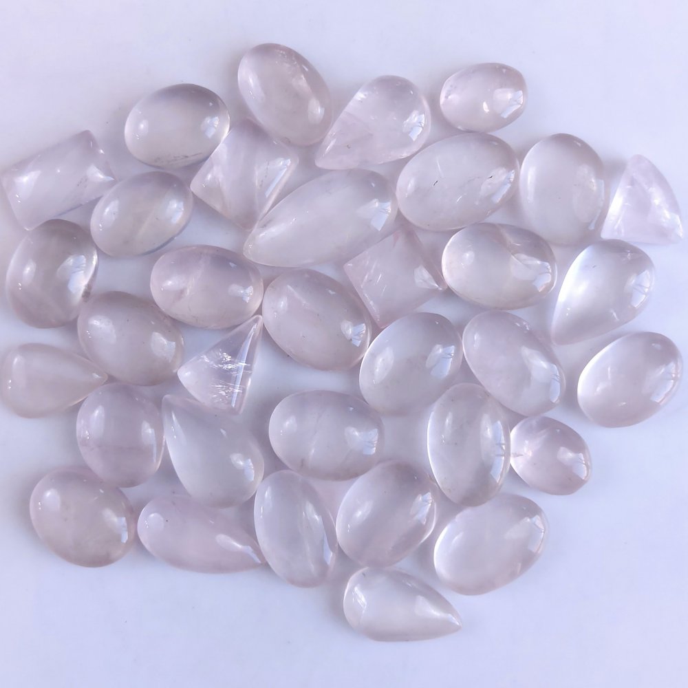 34Pcs 559Cts Natural Rose Quartz Loose Cabochon Gemstone Lot Mix Shape and and Size for Jewelry Making 30x14 14x14mm#1290