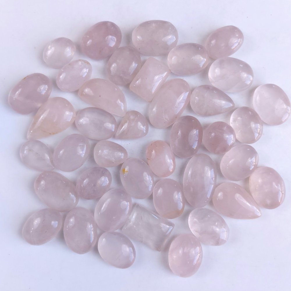 39Pcs 730Cts Natural Rose Quartz Loose Cabochon Gemstone Lot Mix Shape and and Size for Jewelry Making 25x15 15x12mm#1291