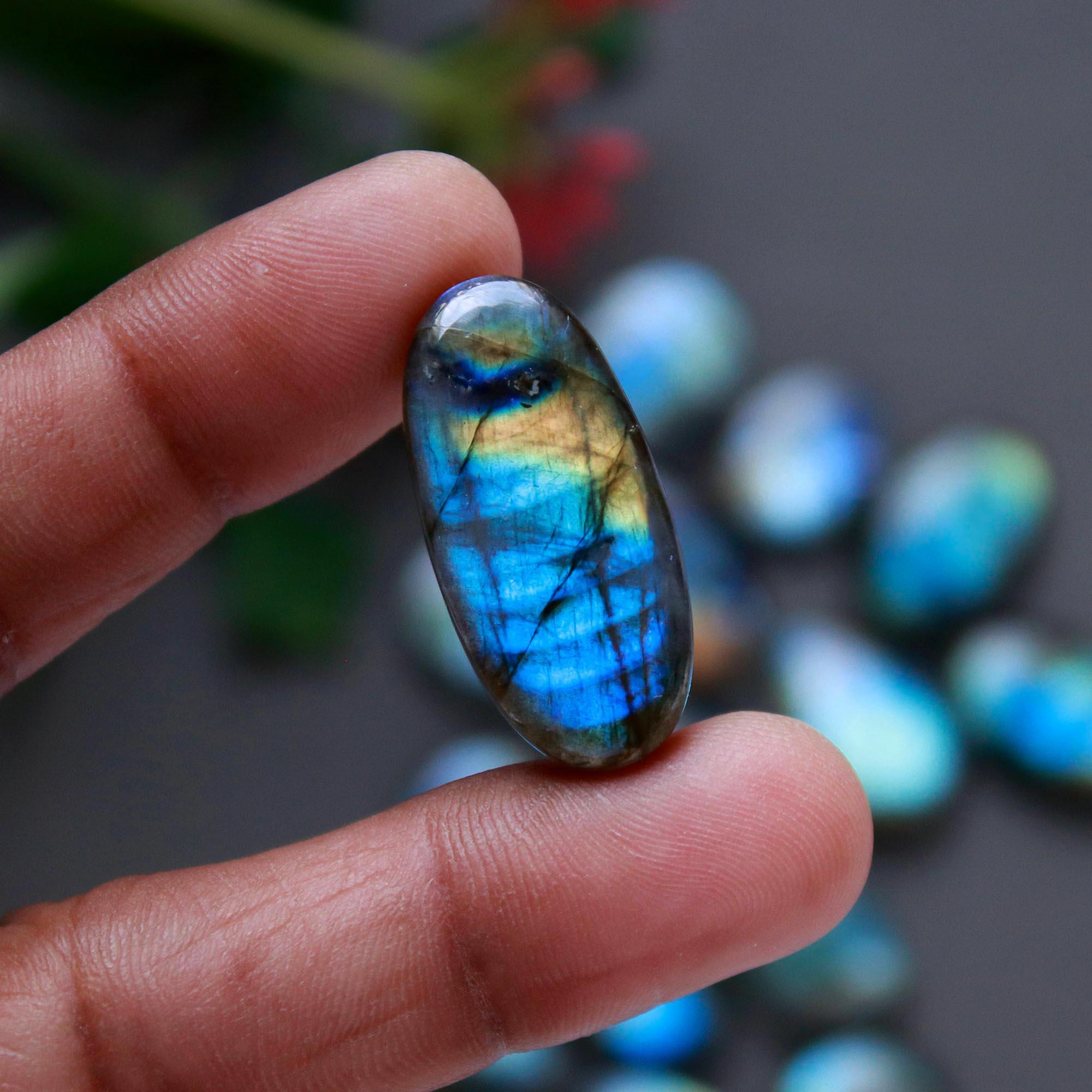 16Pcs 226Cts  Natural Labradorite Cabochon Loose Gemstone Jewelry Wire Wrapped Pendant Semi-Precious Healing Crystal Lots14x14-28x13mm 12939