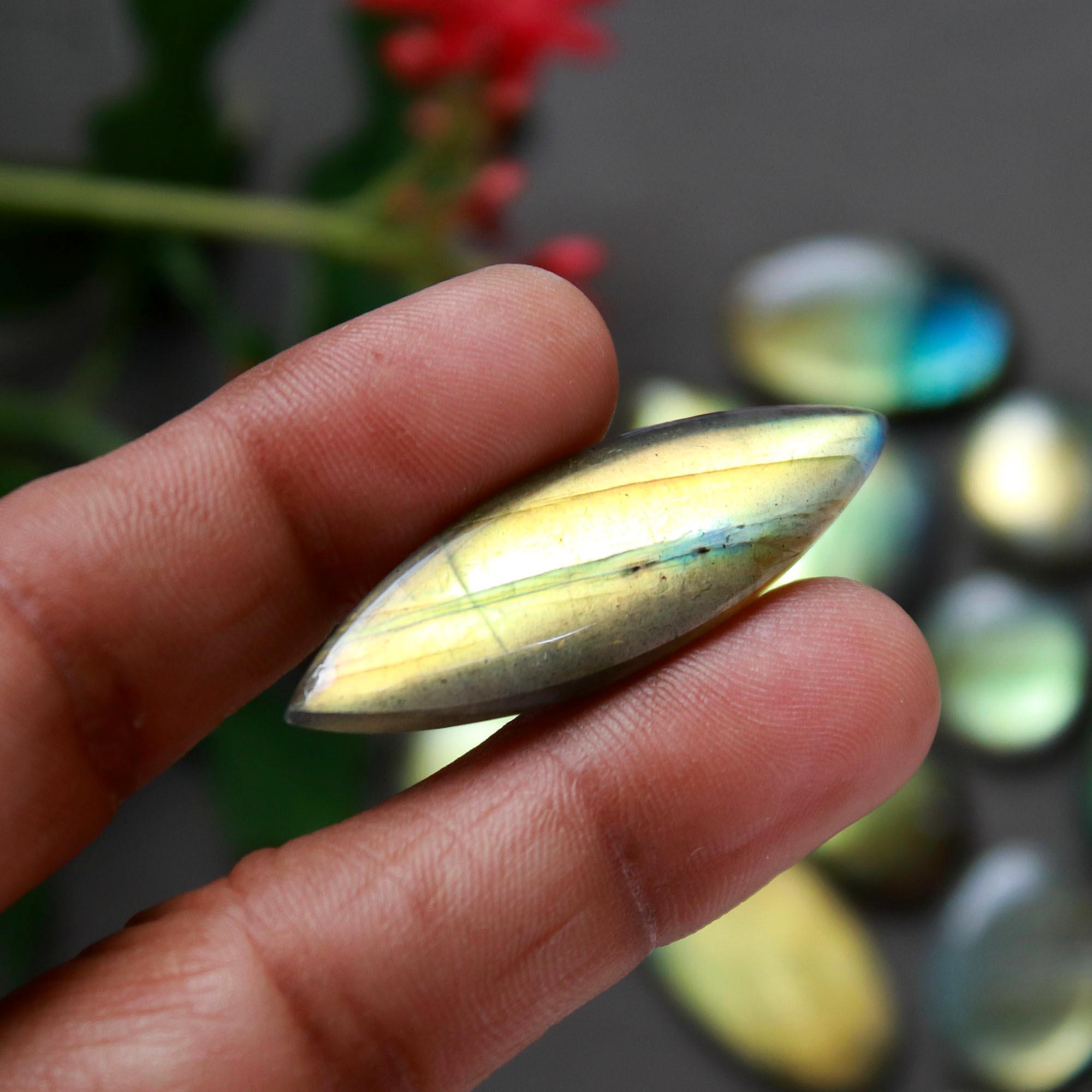 16Pcs 205Cts  Natural Labradorite Cabochon Loose Gemstone Jewelry Wire Wrapped Pendant Semi-Precious Healing Crystal Lots13x13-42x12mm 12940