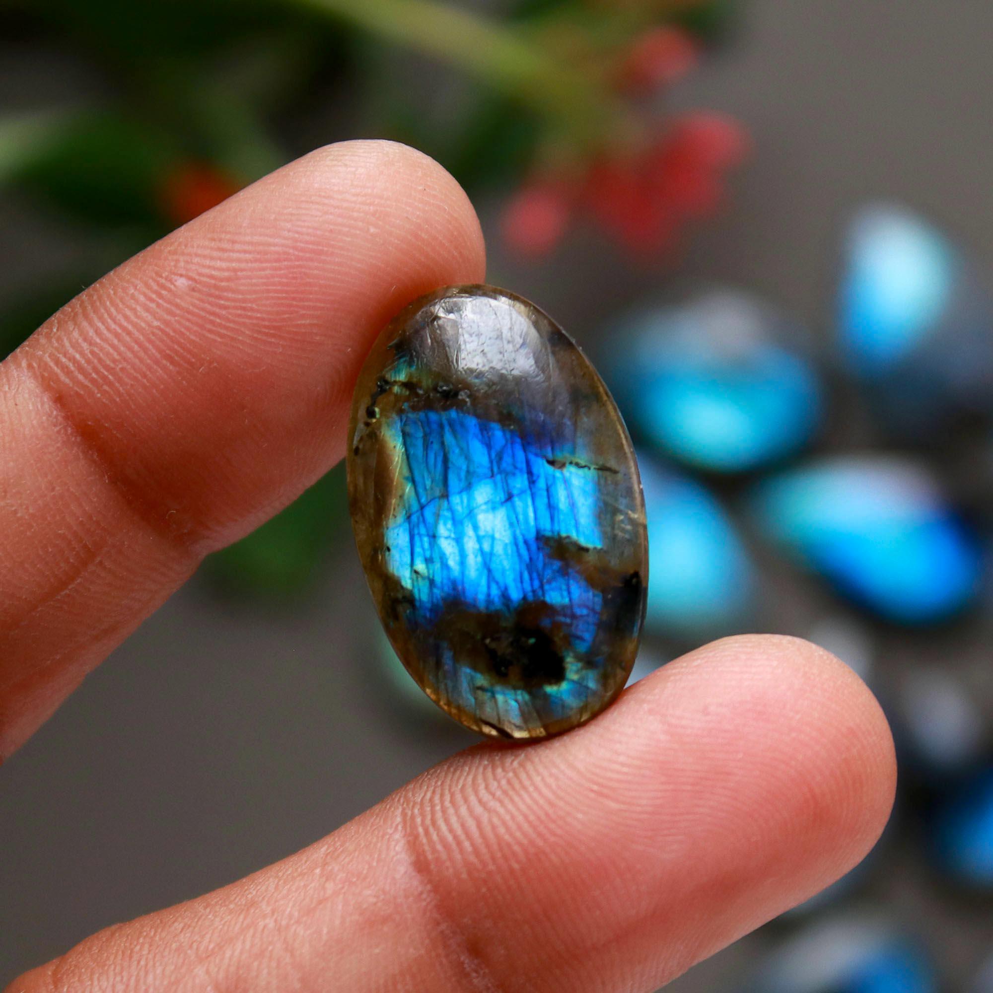 18Pcs 235Cts  Natural Labradorite Cabochon Loose Gemstone Jewelry Wire Wrapped Pendant Semi-Precious Healing Crystal Lots14x14-26x15mm 12946