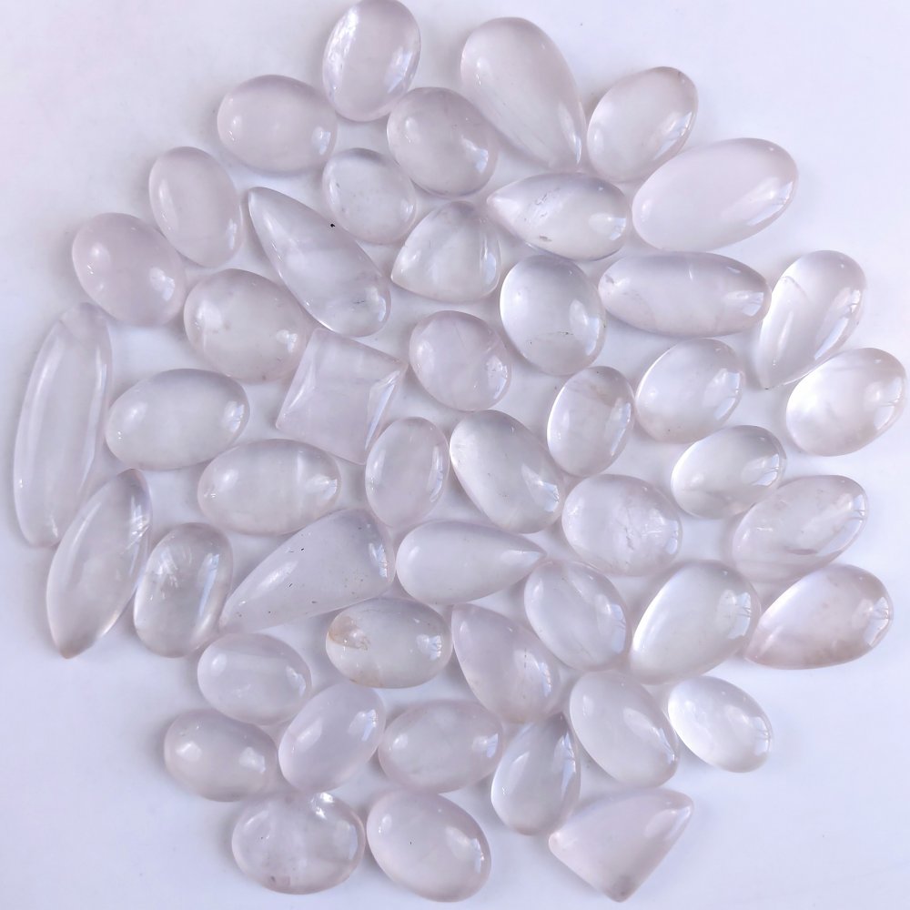 48Pcs 743Cts Natural Rose Quartz Loose Cabochon Gemstone Lot Mix Shape and and Size for Jewelry Making 35x12 14x12mm#1295