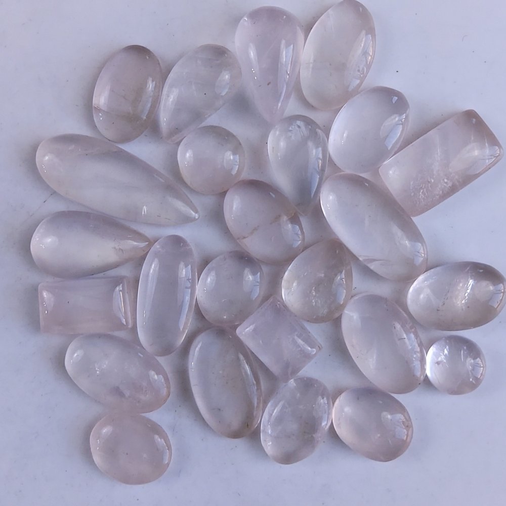 25Pcs 216Cts Natural Rose Quartz Loose Cabochon Gemstone Lot Mix Shape and and Size for Jewelry Making 22x11 12x12mm#1299