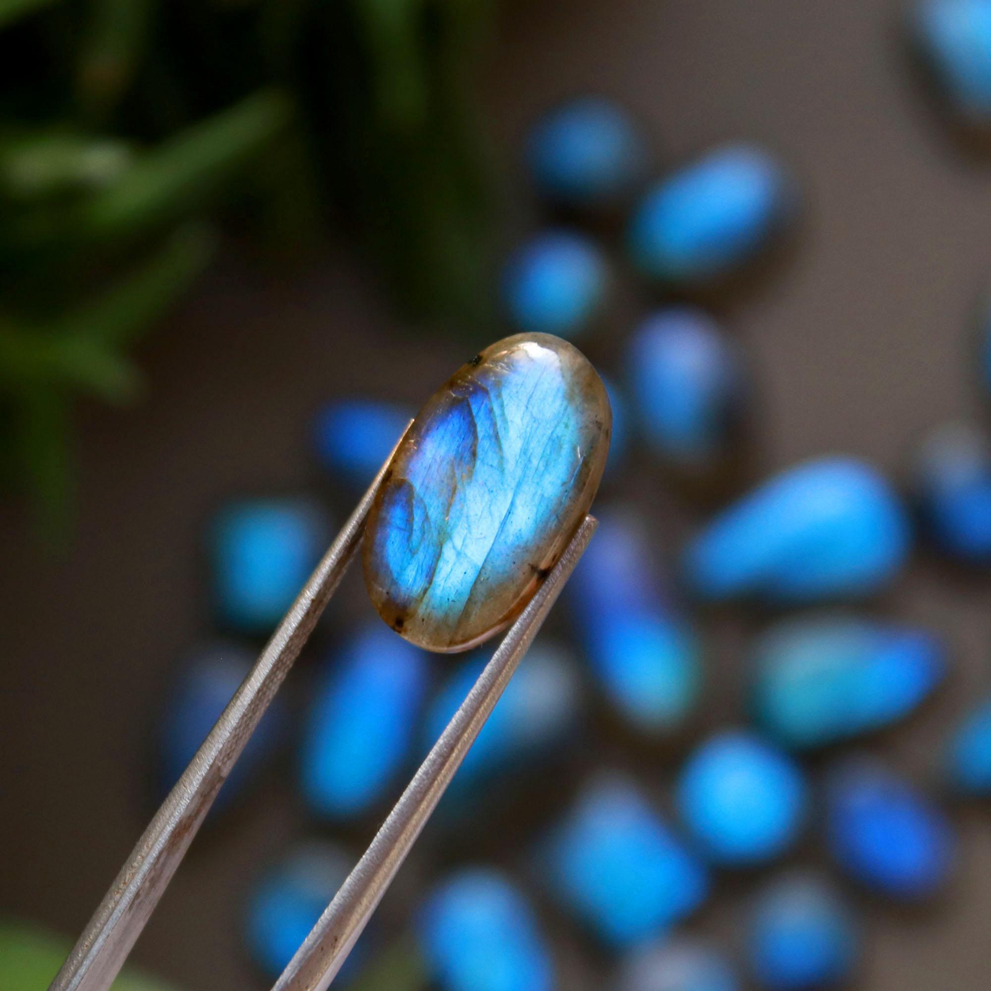 29 Pcs 207 Cts  Natural Labradorite Cabochon Loose Gemstone Jewelry Wire Wrapped Pendant Semi-Precious Healing Crystal Lots 9x12-11x22mm 13034
