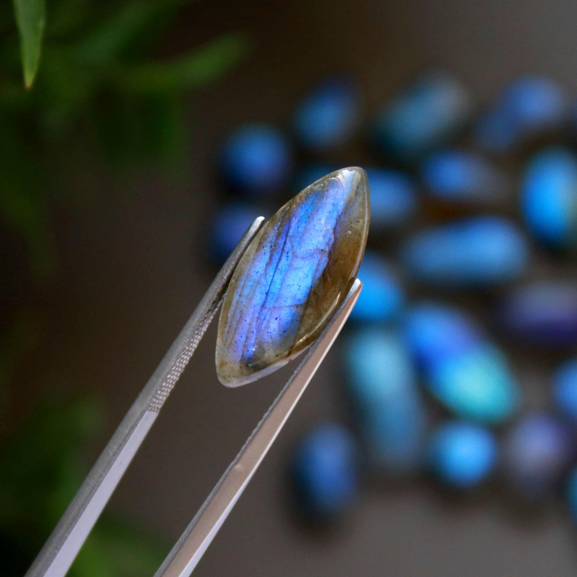 27 Pcs 186 Cts  Natural Labradorite Cabochon Loose Gemstone Jewelry Wire Wrapped Pendant Semi-Precious Healing Crystal Lots 9x9-8x20mm 13049
