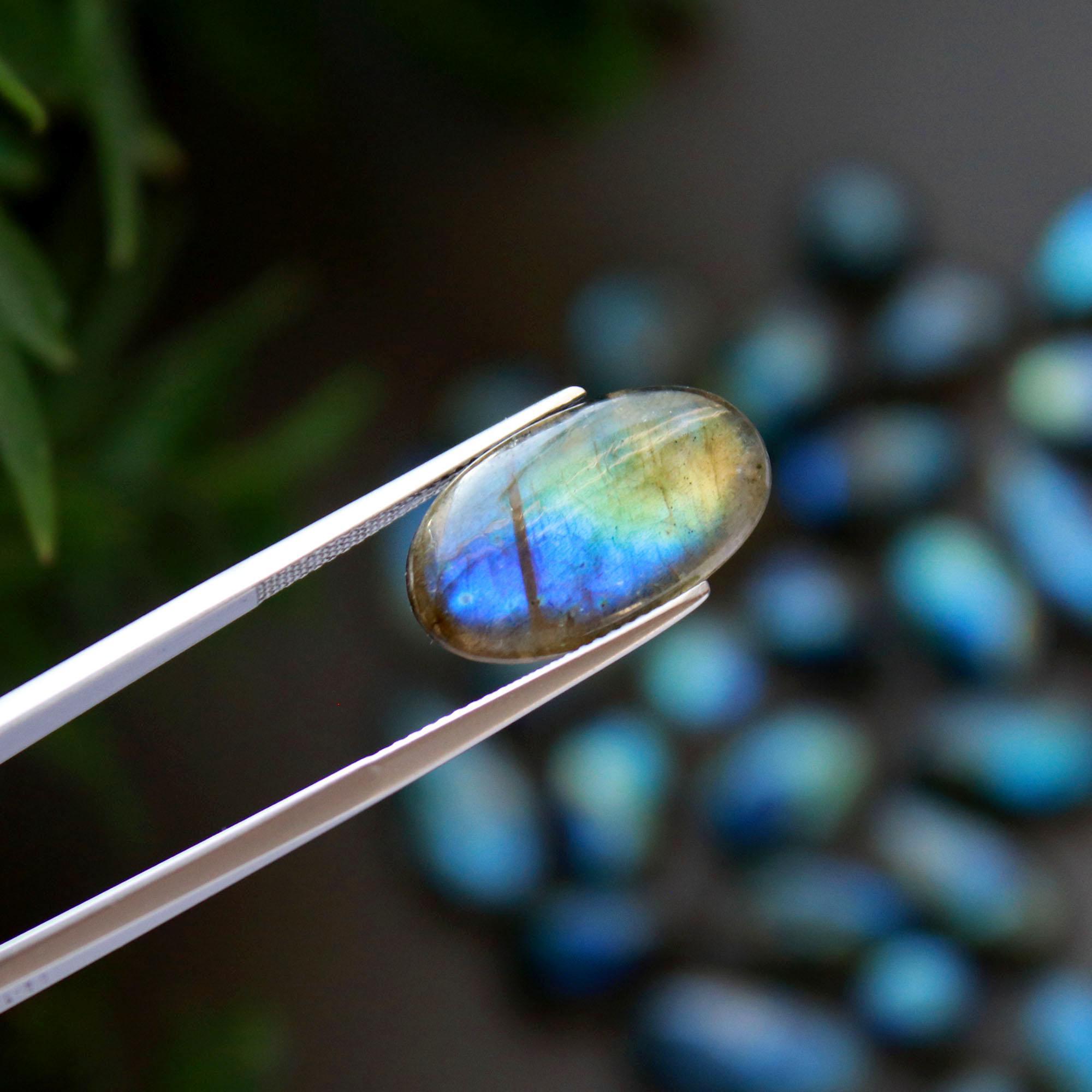 35 Pcs 254 Cts  Natural Labradorite Cabochon Loose Gemstone Jewelry Wire Wrapped Pendant Semi-Precious Healing Crystal Lots 9x13-10x22mm 13050